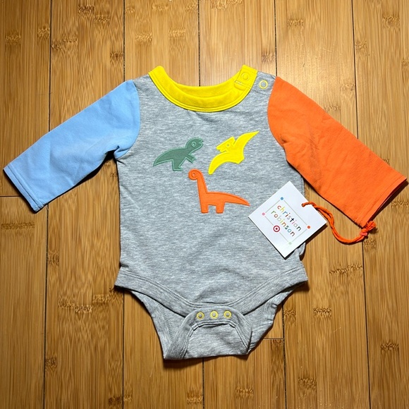 NWT NEW Boy o Girl 0-3 month Christian Robinson long sleeve onesie w/ dinosaurs - Picture 1 of 4